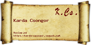 Karda Csongor névjegykártya